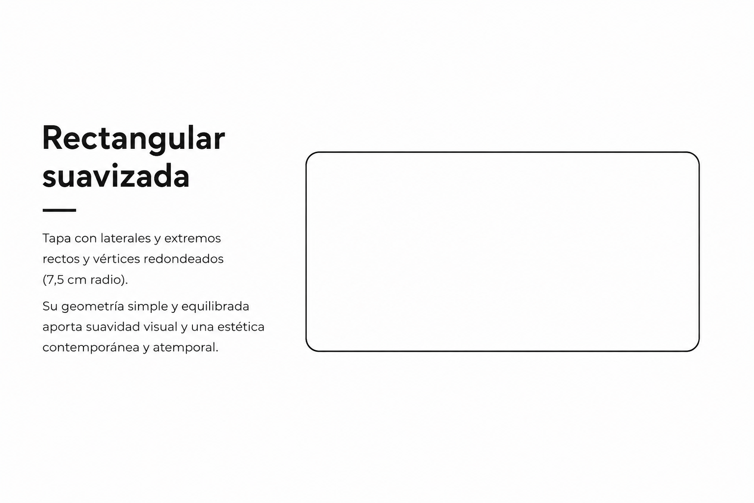forma-tapa-mesa-comedor-rectangular-suavizada-vista-superior Forma de tapa de mesa Rectangular suavizada con laterales y extremos rectos y vértices redondeados