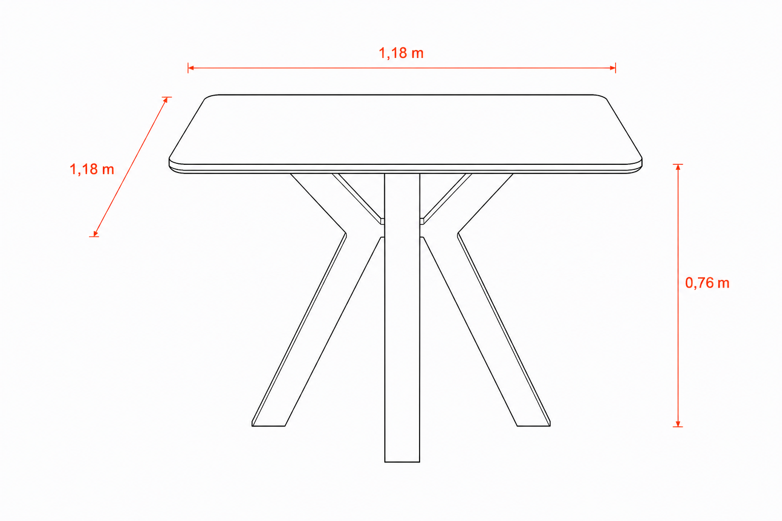 dibujo-tecnico-mesa-comedor-axis-neolith-beton-hierro-caño-suquia Mesa de comedor axis con tapa Neolith Beton y base de hierro caño color piedra. Diseño contemporáneo fabricado por SUQUIA.