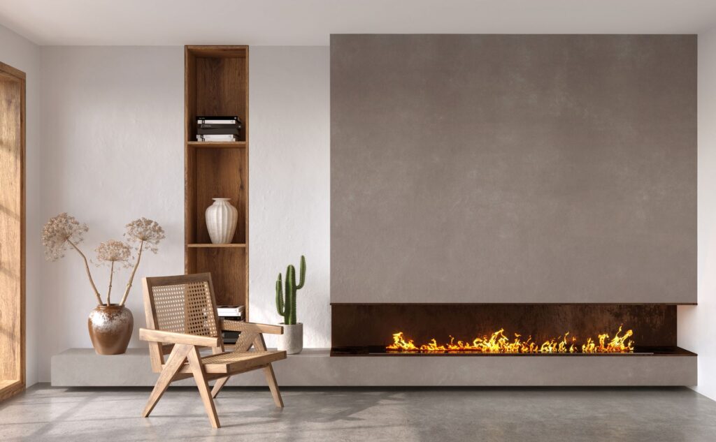 neolith-barro-piedra-sinterizada-revestimiento-hogar-living Neolith Barro, piedra sinterizada en revestimiento hogar de living