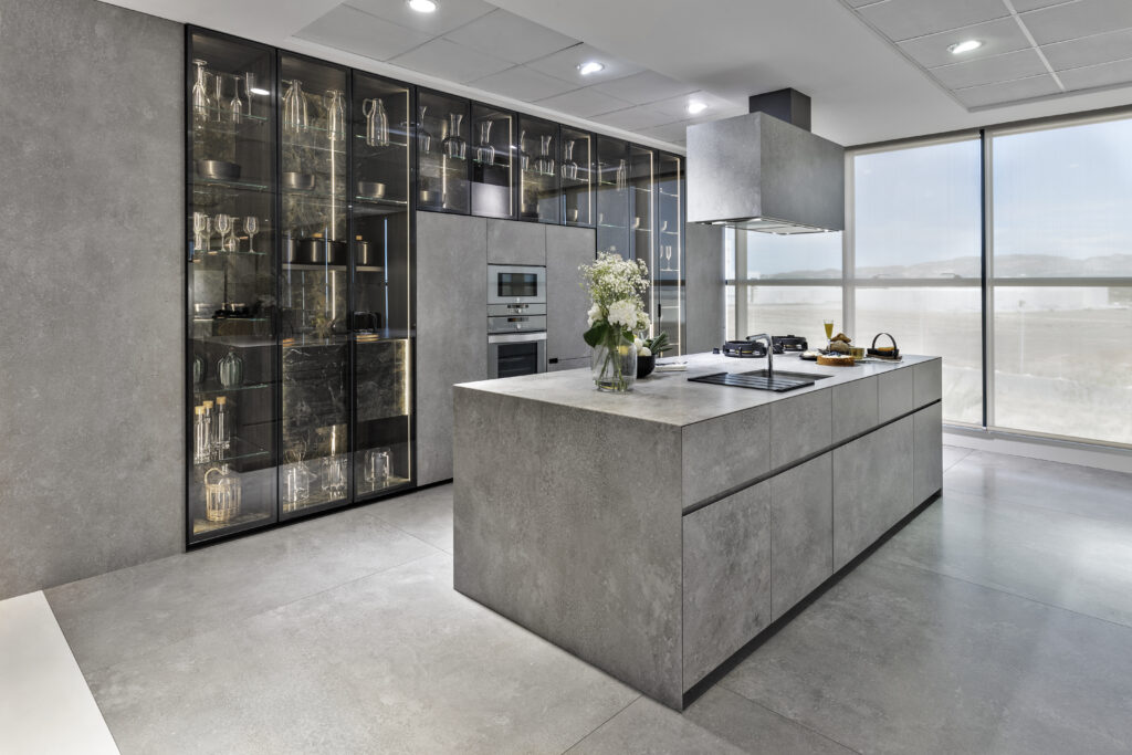 Neolith New York, piedra sinterizada Neolith New York, piedra sinterizada en mesada isla cocina y revestimiento