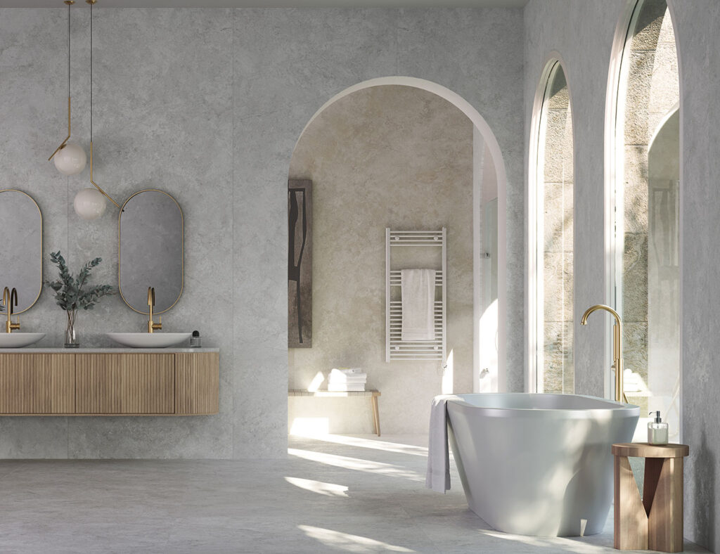 neolith-whitesands-piedra-sinterizada-mesada-baño-y-revestimiento Neolith Whitesands, piedra sinterizada en mesada baño y revestimiento