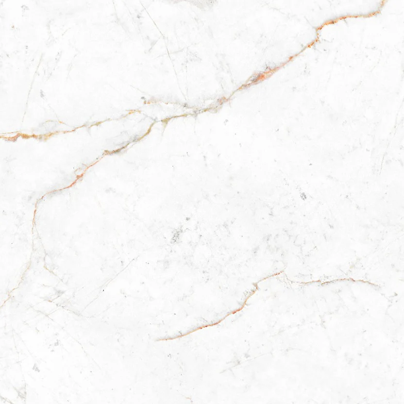 purastone-prima-ember Purastone Prima Ember, superficie sinterizada de fondo blanco con finas vetas cobrizas y doradas, ideal para mesadas, islas, revestimientos y proyectos de interior y exterior.