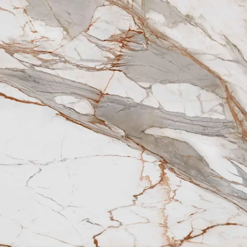 purastone-prima-macchia-vecchia Purastone Prima Macchia Vecchia, superficie sinterizada de fondo blanco con vetas grises y terracota, ideal para mesadas, islas, revestimientos y proyectos de interior y exterior.