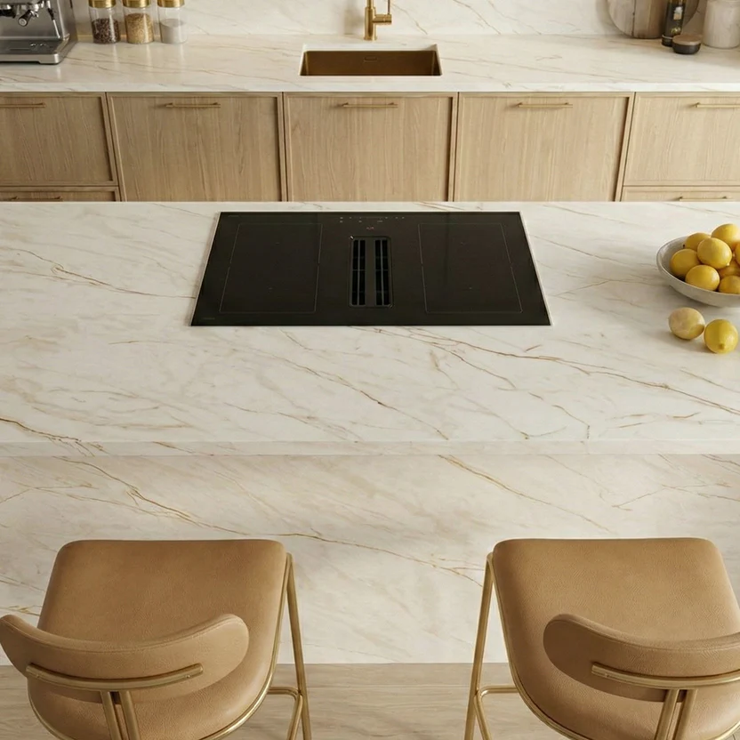 purastone-prima-vena-oro-mesada-cocina-isla Purastone Prima Vena Oro mesada cocina isla y revestimiento