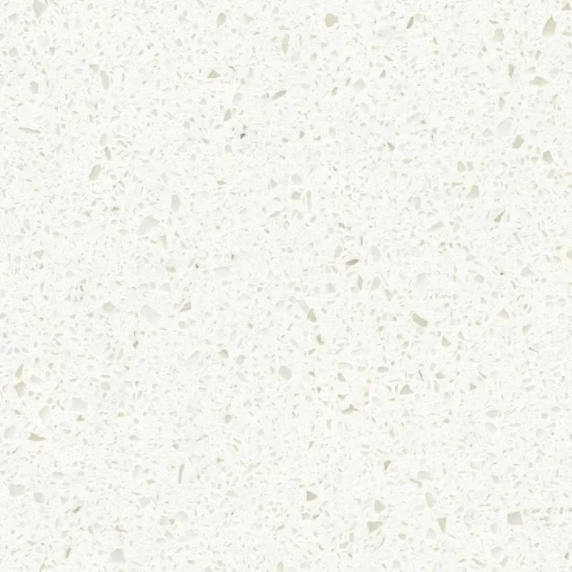 purastone-pura-terrazzo-white Purastone Pura Terrazzo White de cuarzo con fondo blanco e incrustaciones sutiles inspiradas en el terrazo veneciano, ideal para mesadas, islas y revestimientos interiores